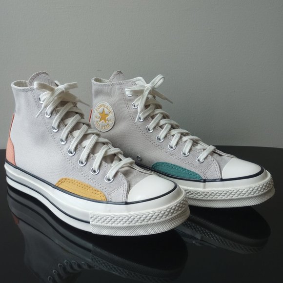 Converse Men's Chuck 70 Color Block in Nice Looking String/Algae Coast/Orange - Picture 2 of 12